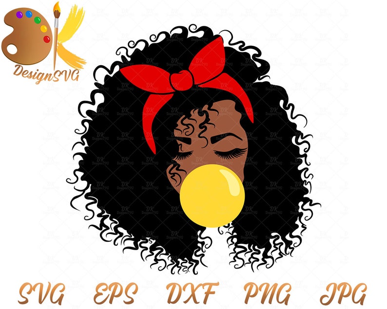 Download Black Woman with Bandana SVG Afro Woman SVG Black Girl | Etsy