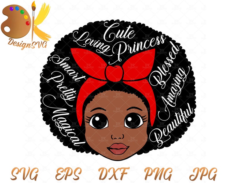 Download Black Girl with Words SVG Girl with Bandana SVG Natural | Etsy