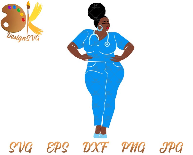 Download Afro Thick Nurse SVG Black Thick Woman SVG Doctor SVG | Etsy