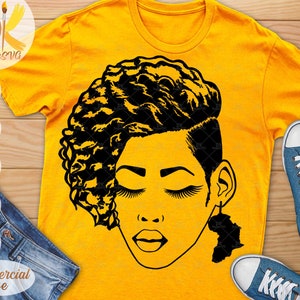 Black Woman with Earrings SVG | Afro Woman SVG | Strong Black Girl SVG | Afro Girl Silhouette Svg | Cricut File