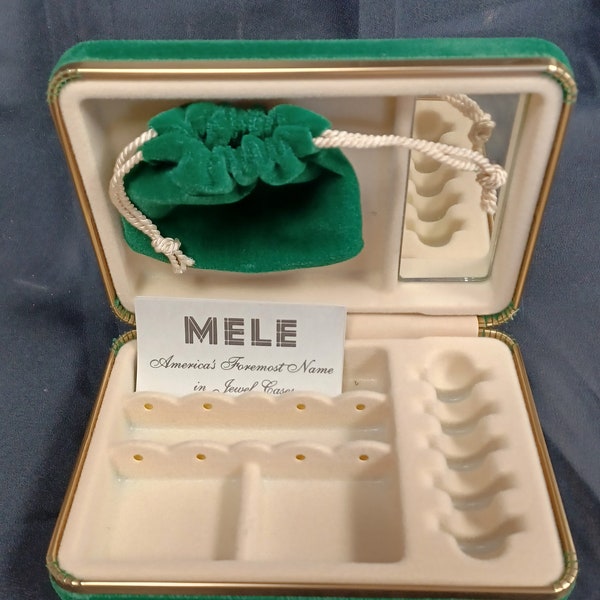 Merle Norman Mele Jewelry Box Hard Cases with Faux Velvet for Accessory Storage