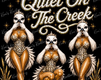 Glamorous Swan PNG, Quiet On The Creek, Rhinestone Bling Design (Digital Download)