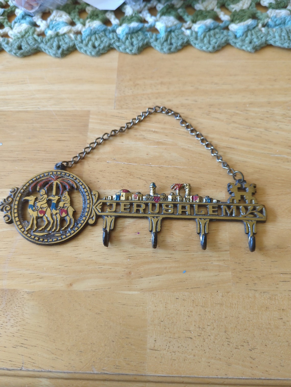 Vintage Jerusalem Key Hook. Vintage Wainberg Jerusalem 4 Hooks Storage ...