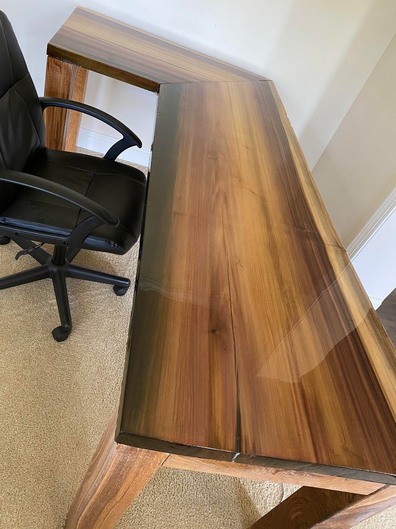 Live Edge L-Shaped Computer Desk