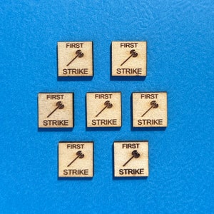 MTG First Strike Counters / Ability Trackers - Magic the Gathering Counters - custom wood laser cut counters