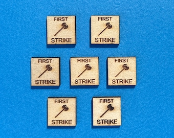 MTG First Strike Counters / Ability Trackers - Magic the Gathering Counters - custom wood laser cut counters