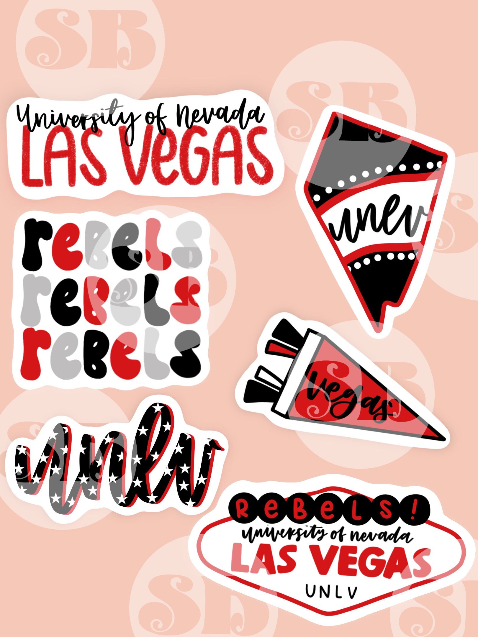 Custom University Sticker Pack 6 stickers School Sticker Etsy