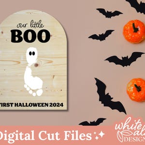 Premier Halloween de bébé | Artisanat d'Halloween pour bébé | Jalon bébé | Fichier laser numérique | PDF SVG