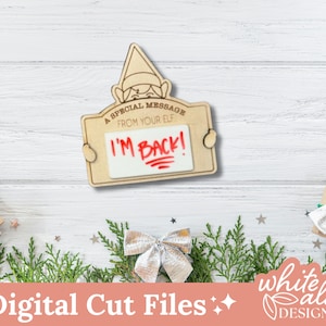 Boodschap kerstelf | Kerstbord | Digitaal laserbestand | SVG-pdf
