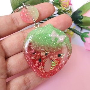 Strawberry shaker charms | Bag charms | Keychains