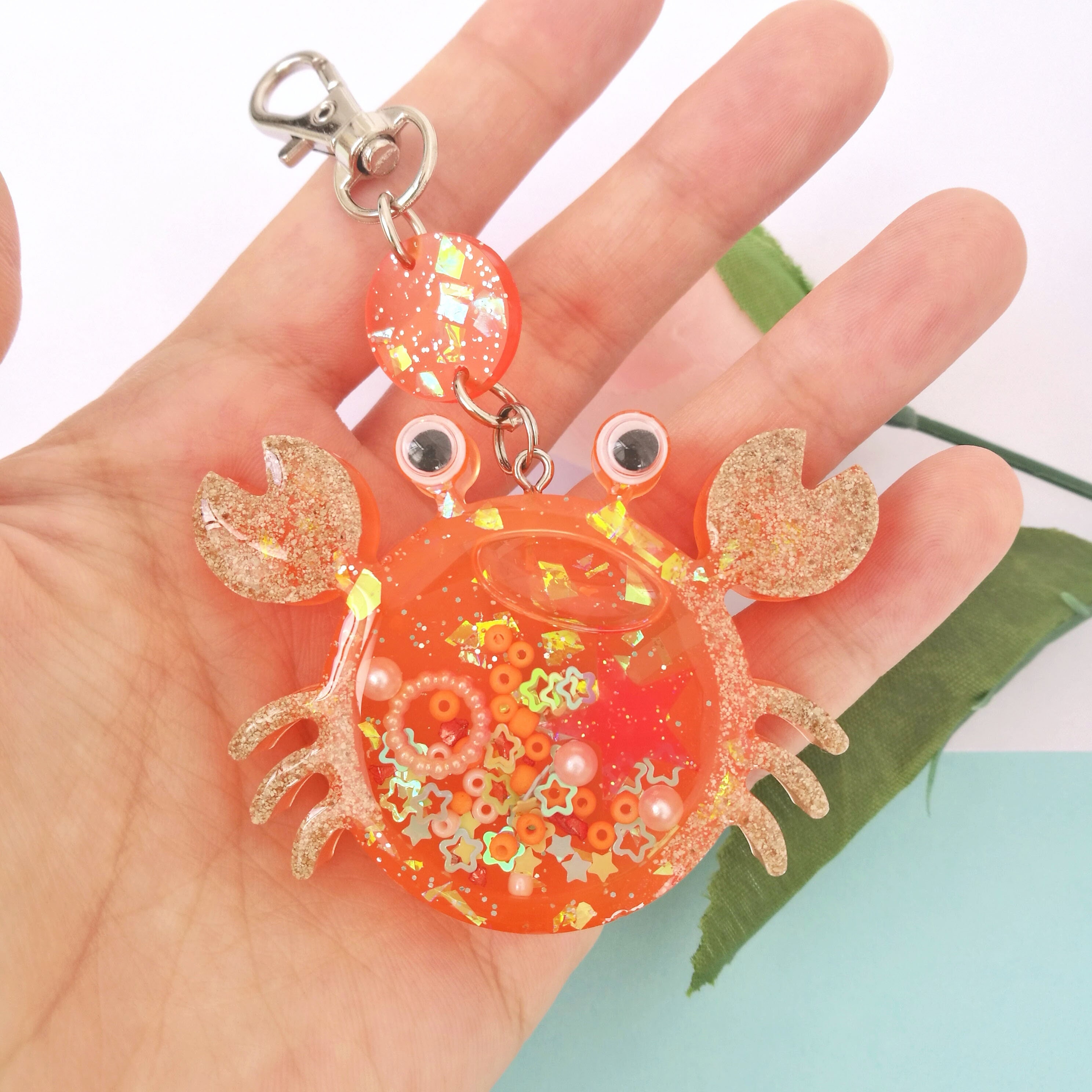 Resin Crab Keychain 