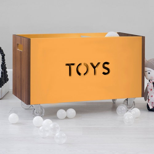 Toy Box Chest on Casters Birch Etsy