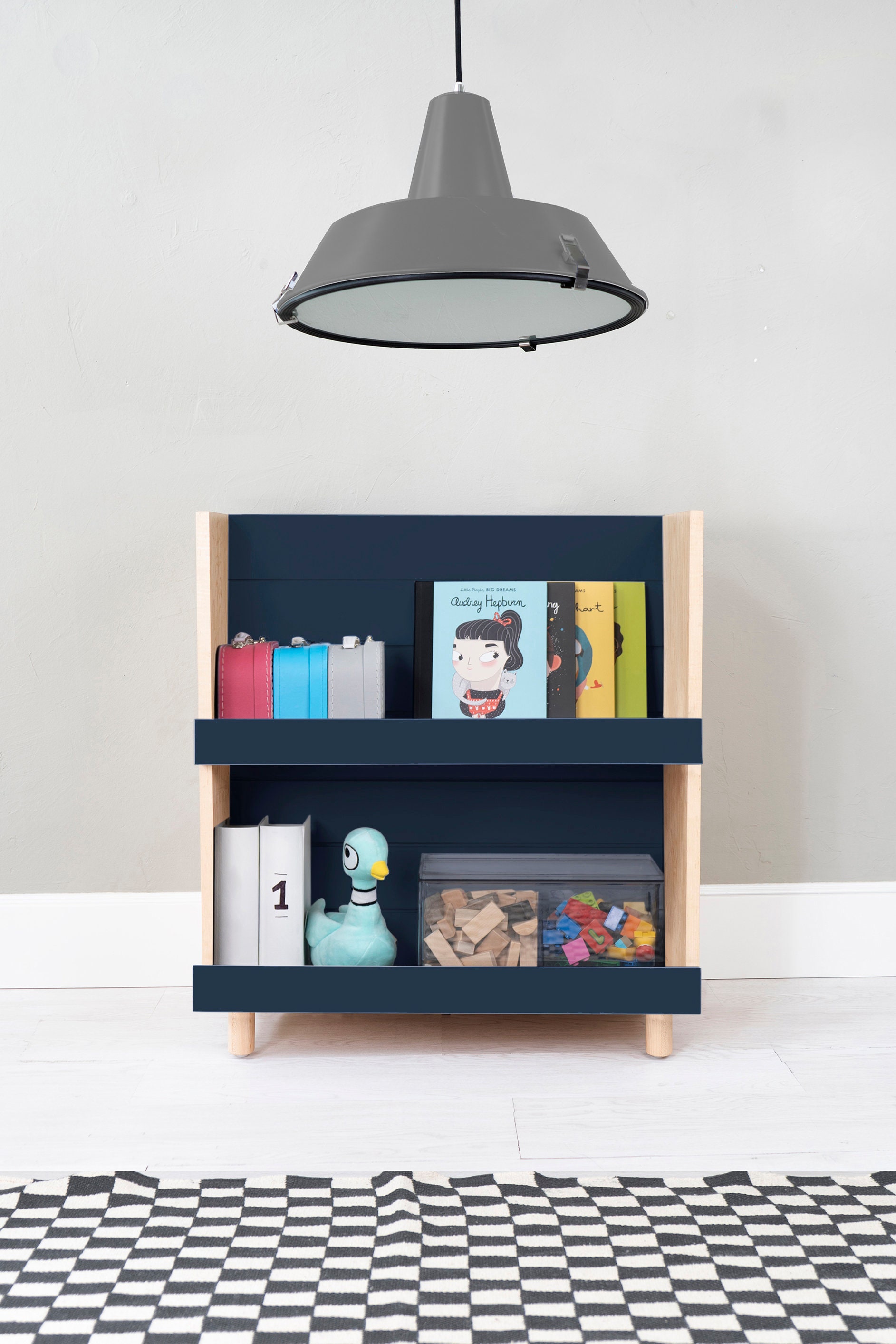 Minimo Modern Kids 31 Bookcase Solid Hardwood and Birch Veneers, Custom