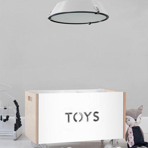 Toy Box Chest on Casters Walnut Etsy