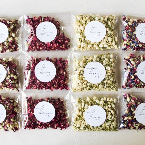 Confetti 'throw Me' Bags Dried Flower Guest Confetti Etsy