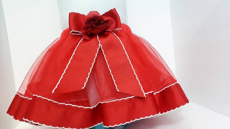 Twin Outfit Pretty Tutu Valentines Tutu Baby Girl Gift Red Ribbon Trim Tutu with Rose Baby/'s First Valentines Day Baby Shower Gift