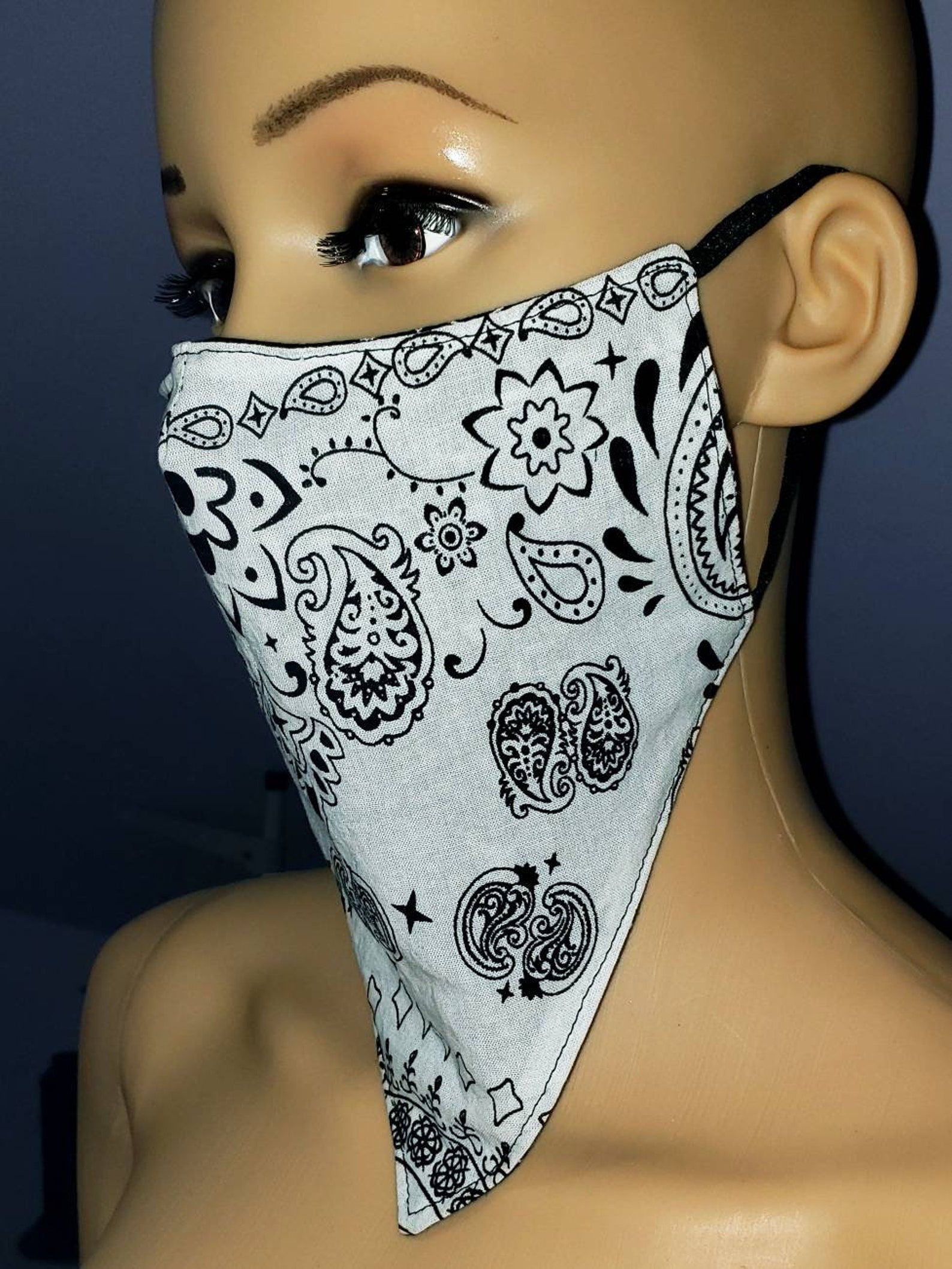 Bandana Style Facemask Reversible Face Covering Mens Etsy