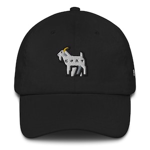The Greatest Of All Time Hat/ The Goat Snapback Hat/ G.O.A.T Embroidered Cap/ Inspirational Dad Hat/ Baseball Fitted Hat/ Cool Dad Cap