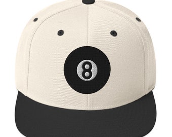 Gorra de 8 bolas para jugadores de billar/ Gorra de 8 bolas/ Gorra de billar/ Gorra snapback de 8 bolas para amantes del billar