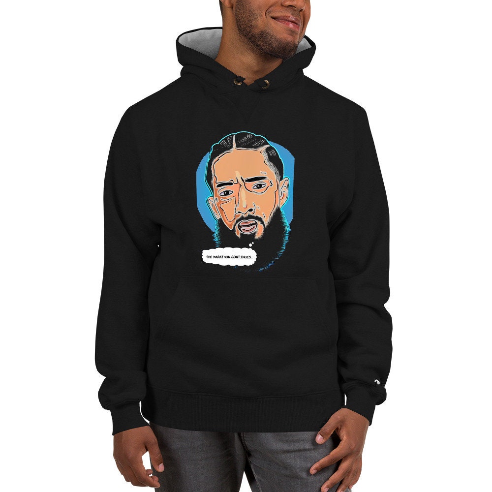 EmojiUnlimited Nipsey Hussle Hoodie/ Nipsey Hussle Tribute Pullover Hoodie/ Nipsey Champion Hoodie/ Black/Navy Nipsey Graphic Hoodie/ Warm Cozy Hoodie
