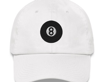 Gorra de 8 bolas, ropa de 8 bolas, gorra de billar, gorra de jugador de billar (gorra de papá)