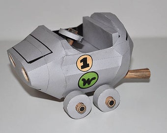 Wacky Races Boulder Mobile Papercraft: DIY Car Model (PDF)