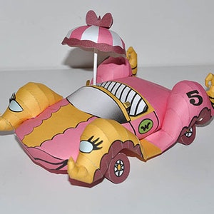 Wacky Races - Penelope Pitstop - 05 Compact Pussycat Car, papercraft, PDF, DIY, hanna barbera, Dick Dastardly, Muttley, pdo, pepakura