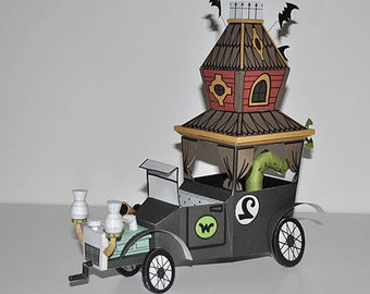 Wacky Races Creepy Coupe Papercraft: DIY Cartoon Car (PDF)