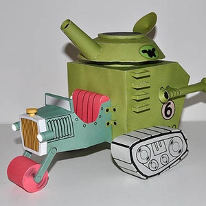 Wacky Races - Army Surplus Special Six - papercraft - PDF - DIY - hanna barbera - Dick Dastardly - Muttley - Penelope Pitstop - pdo