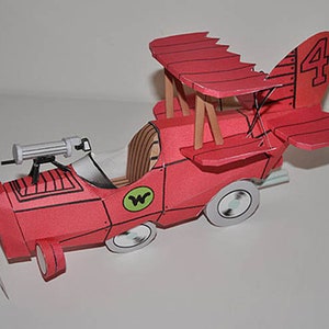 Wacky Races - The Crimson Haybailer - papercraft - PDF - DIY - hanna barbera - Dick Dastardly - Muttley - Penelope Pitstop - cartoon - pdo