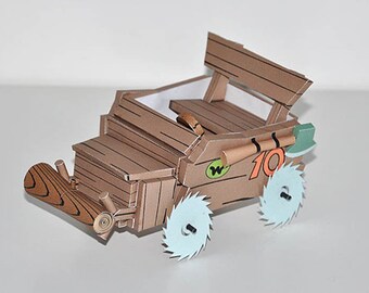 Wacky Races Buzz Wagon Papercraft: DIY Cartoon Car (PDF)