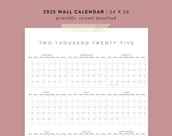 Printable 2025 Wall Calendar | 24x36 Poster | 01
