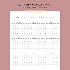 Druckbarer Wandkalender 2025 | 24x36 Poster | 01