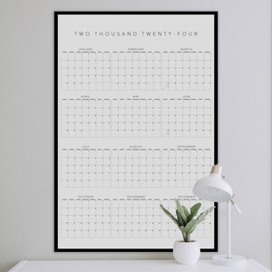 Printable 2024 Wall Calendar 24x36 Poster 01 - Etsy