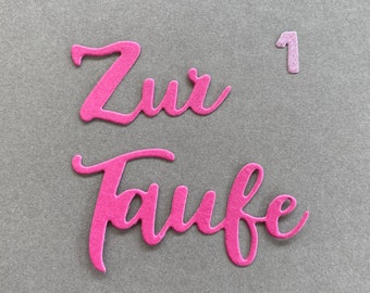 Stanzteile | Schriftzug | Kartenaufleger | Zur Taufe