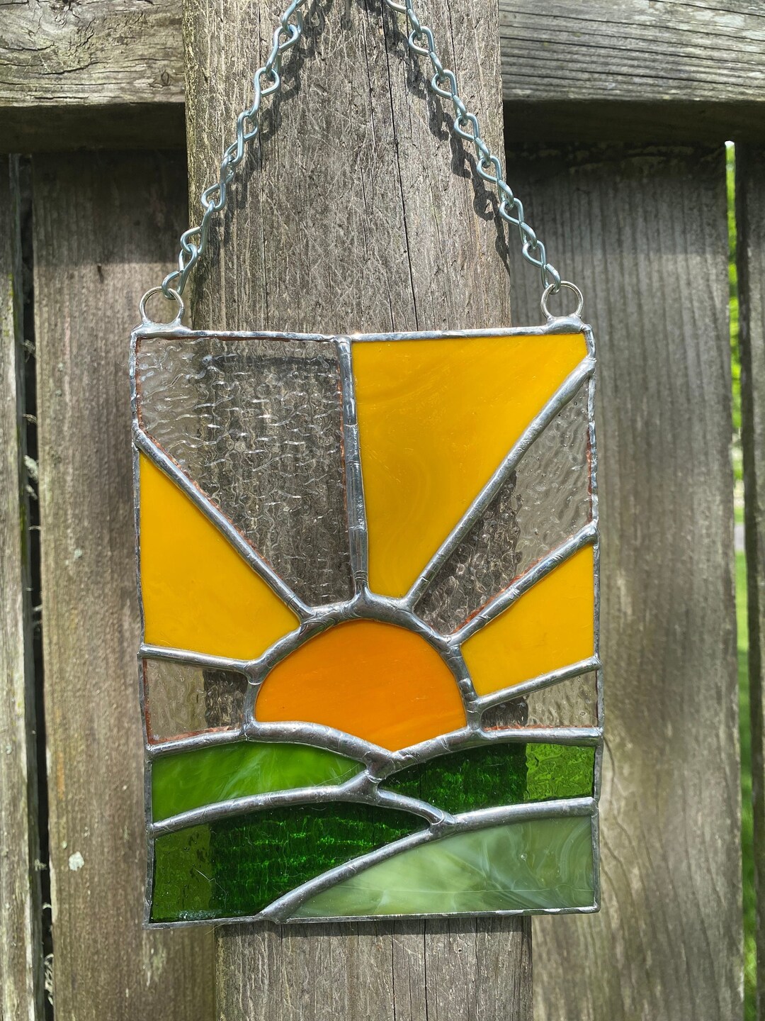 Sunset Stained Glass Window Catcher - Etsy