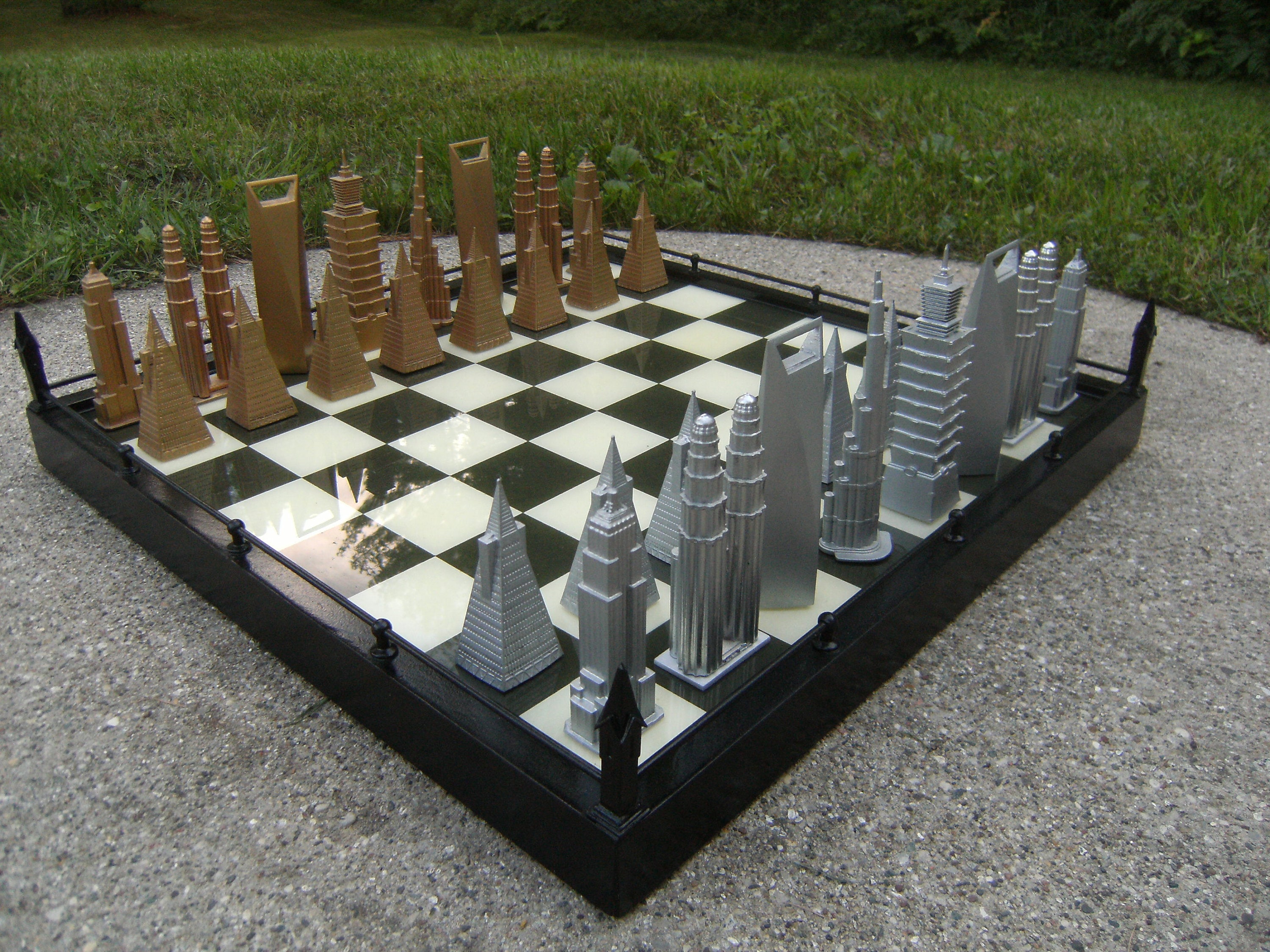 House of Hauteville Chess Set and Board Combo - Antique White and