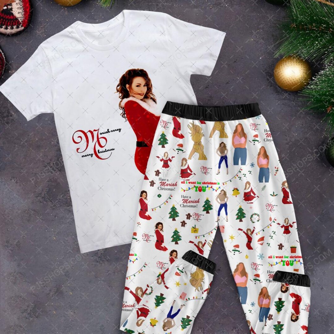 Mariah Carey Holiday Pajamas Set, Mariah Carey Christmas Pajamas Set