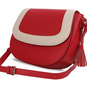 August Sale | Red Leather Bag | Crossbody Bag | Delta Sigma Theta Sorority | DST | Divine Nine Sorority | Sorority Bag | Birthday Gift
