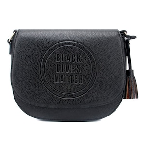 August Sale | Black Lives Matter Crossbody Bag | Black Leather Bag |Leather Bag | Black Lives Matter | BLM | Shoulder Bag| Birthday Gift