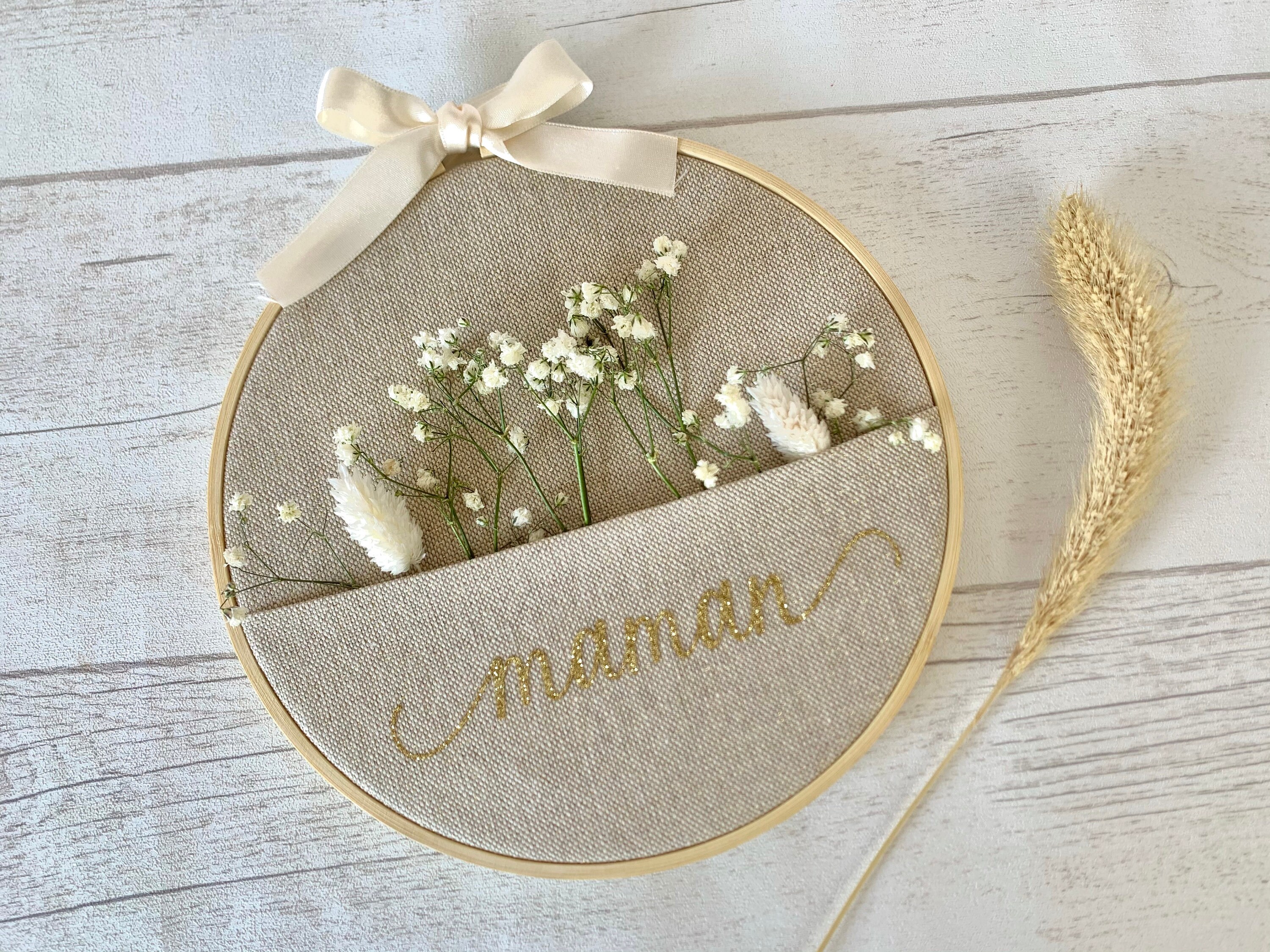 Déco Murale avec Fleurs Séchées Personnalisée