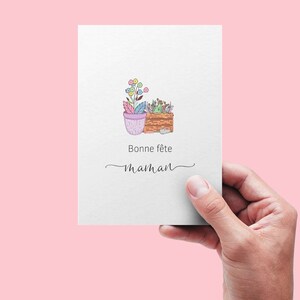 Carte imprimable Fête des mères. Cartes des voeux. Téléchargement instantané. Mother's day. Instant download e-card. Effect papier aquarelle