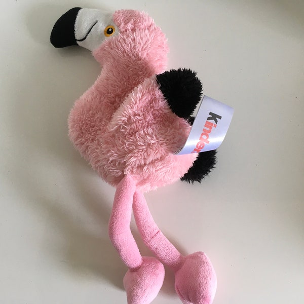 Plush flamingo kinder toys embroidered eyes 32 cm good condition  very soft and cute