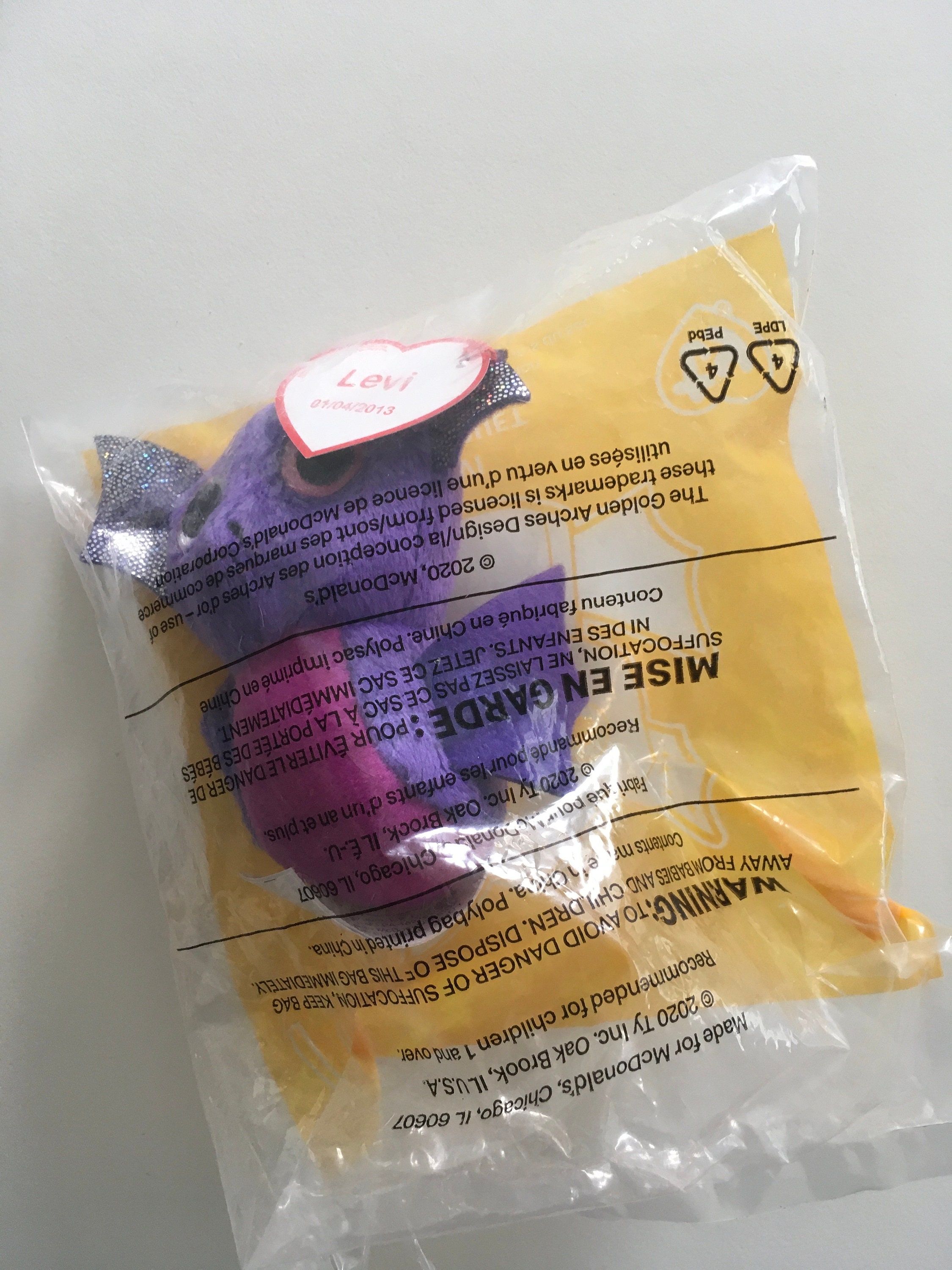 Plush ty beanie happy meal toys MacDonald’s Levi the dragon baby 2020 new in the bag