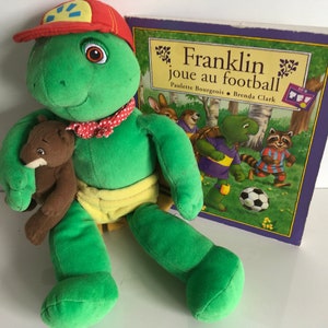 Plush Franklin Turtle With His Bear set With Book Good Condition