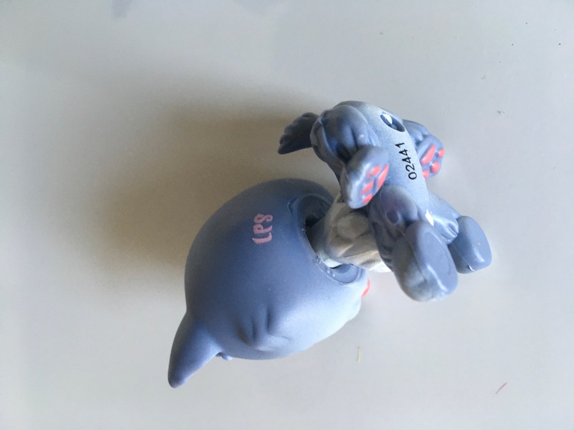 Figurine Littlest Pet Shop #68 - Chien Husky Marron Et Blanc Yeux Bleus - Hasbro 2006 - Occasion