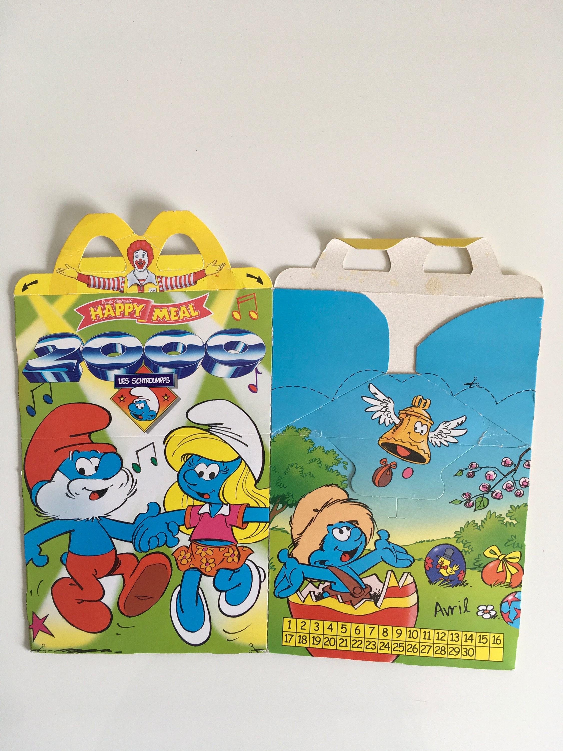 Vintage Happy Meal Box Mac Donalds Schtroumpf Etsy UK