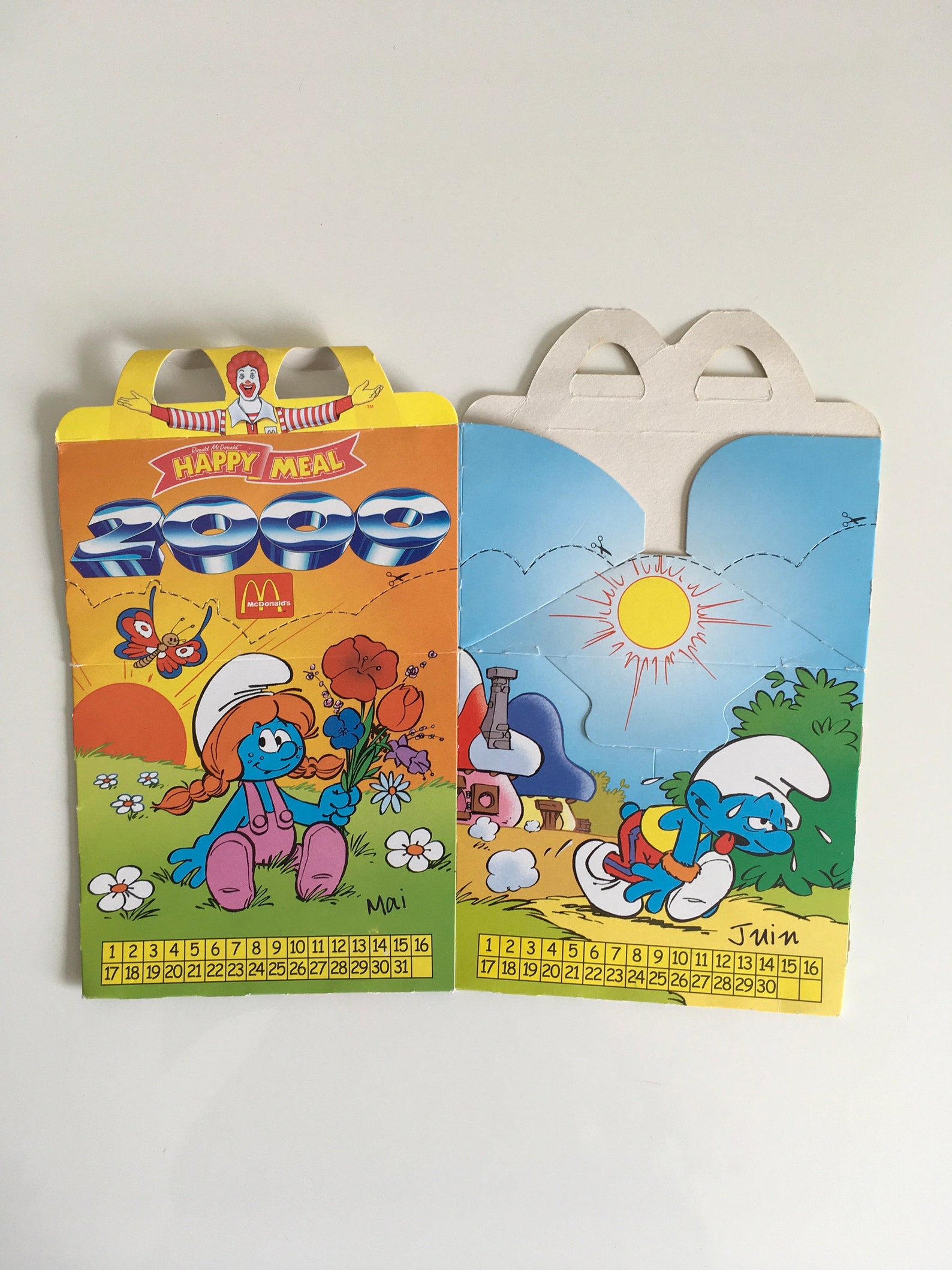 Vintage Happy Meal Box Mac Donalds Schtroumpf Etsy UK