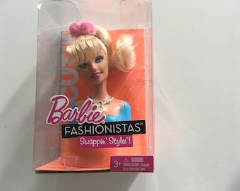 Barbie 2010 Mattel fashionistas swappin’styles cutie swap head new in the  box