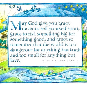 Print of a prayer: May God give you grace...